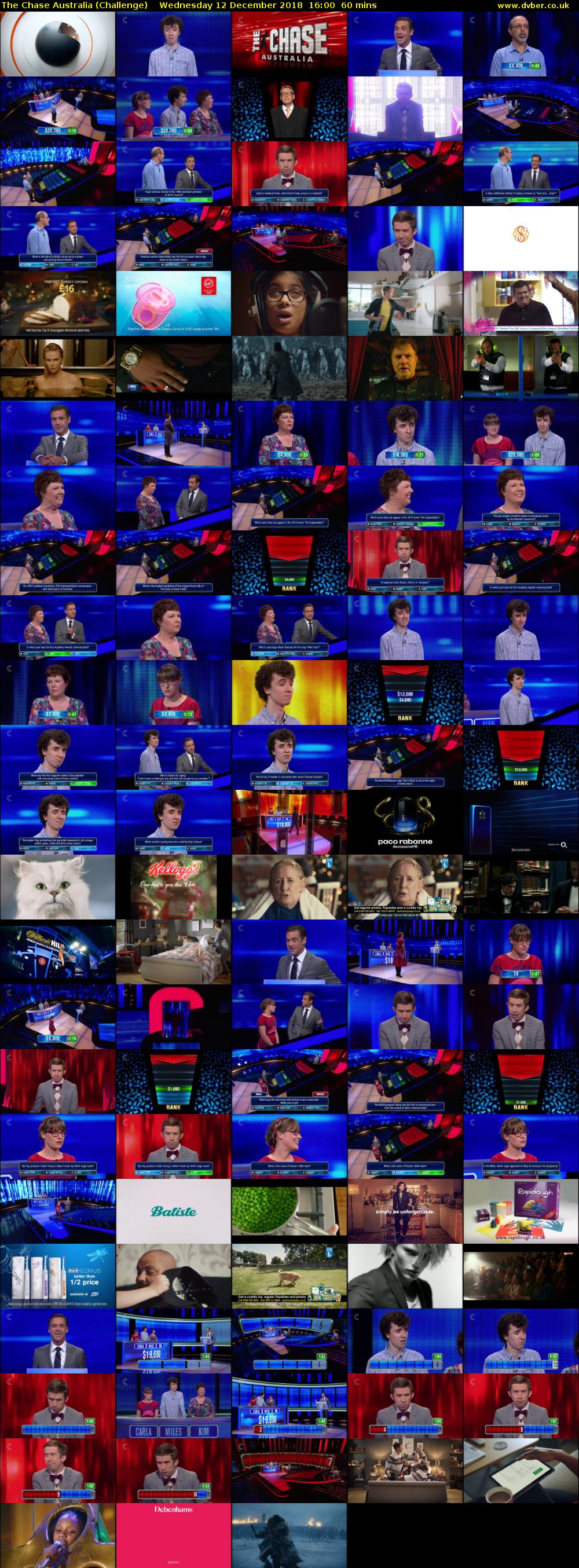 The Chase Australia (Challenge) Wednesday 12 December 2018 16:00 - 17:00