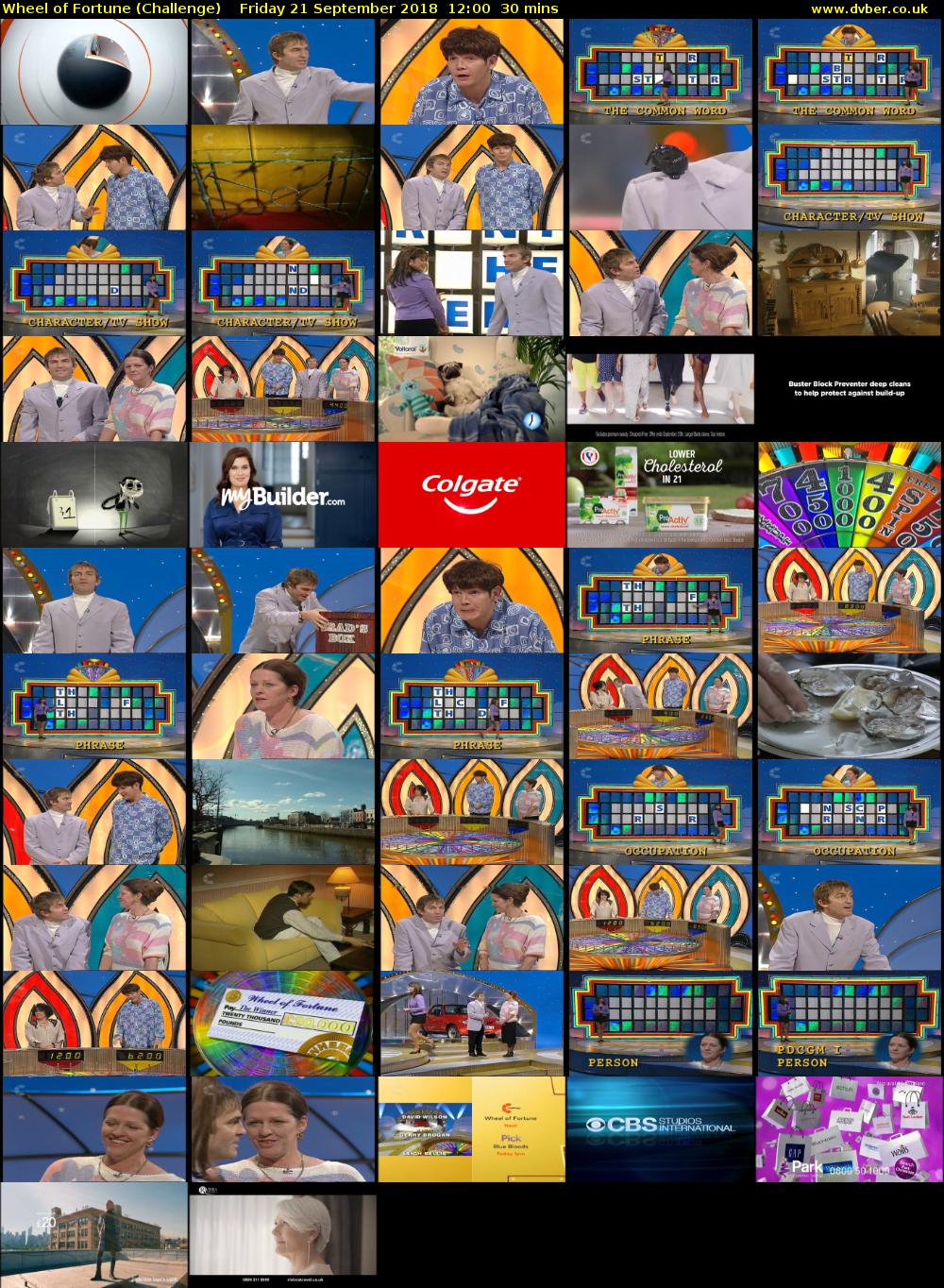 Wheel of Fortune (Challenge) Friday 21 September 2018 12:00 - 12:30