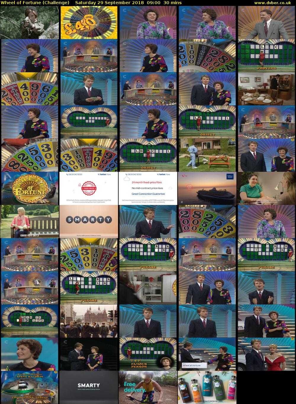 Wheel of Fortune (Challenge) Saturday 29 September 2018 09:00 - 09:30