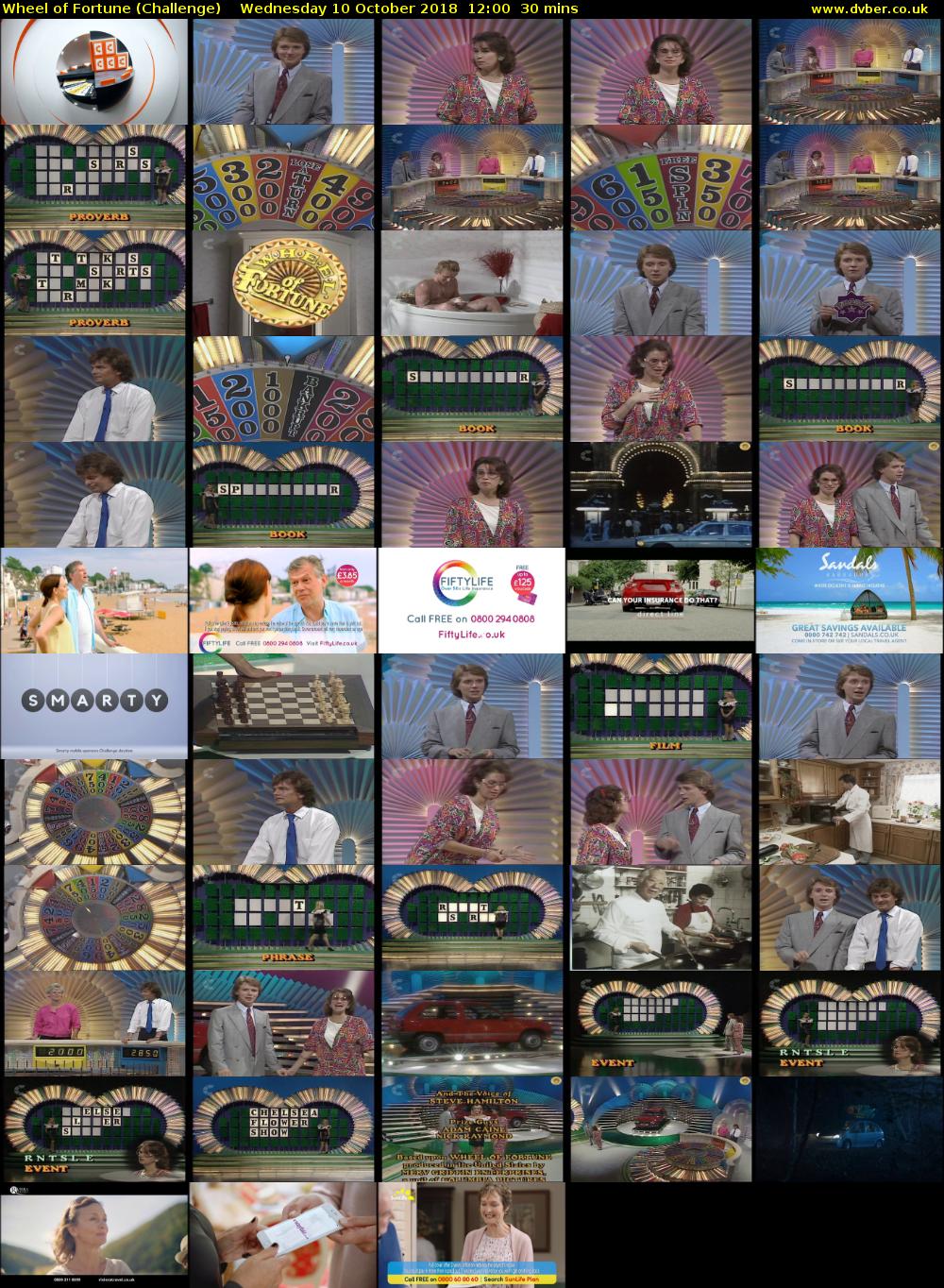 Wheel of Fortune (Challenge) Wednesday 10 October 2018 12:00 - 12:30