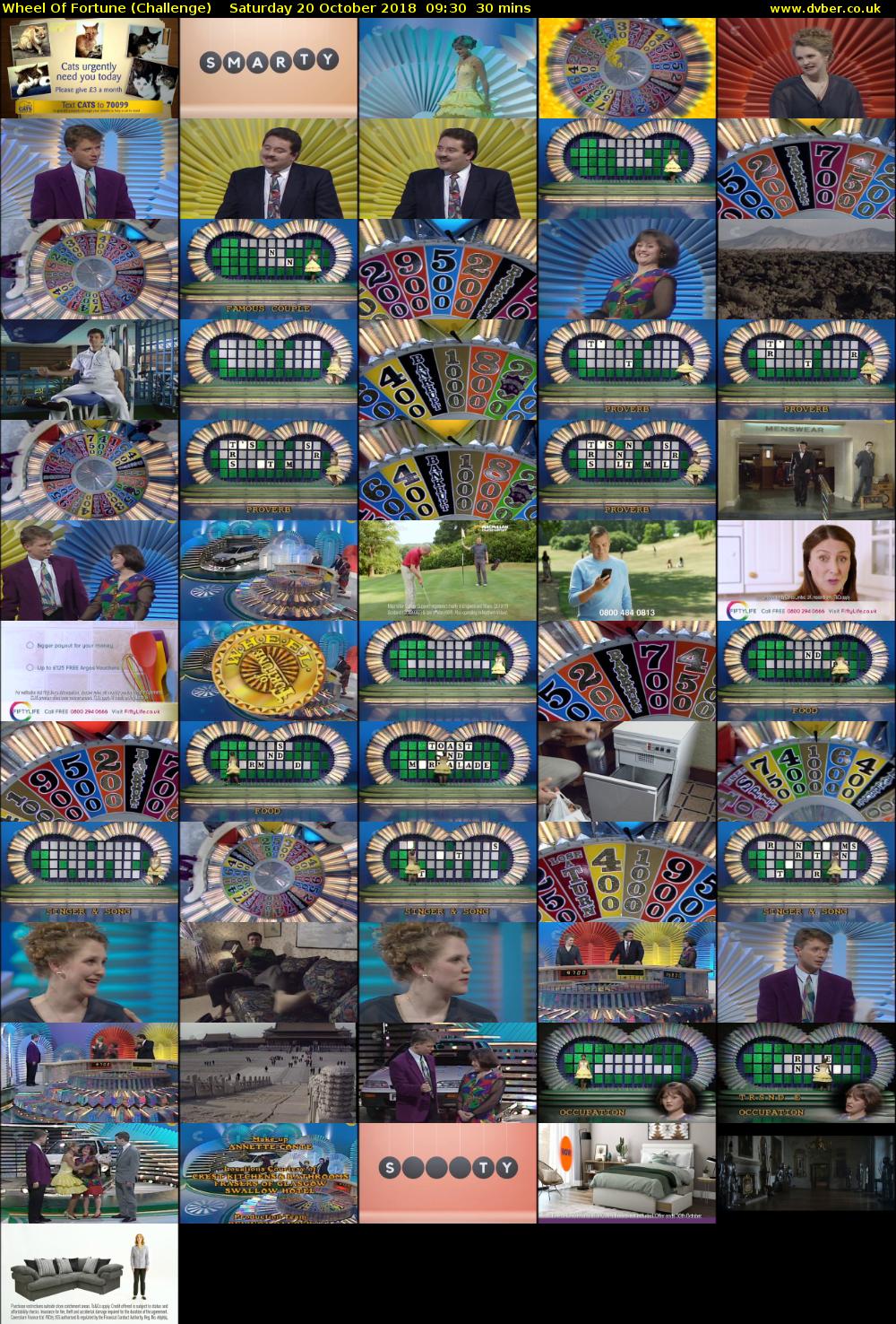 Wheel of Fortune (Challenge) Saturday 20 October 2018 09:30 - 10:00
