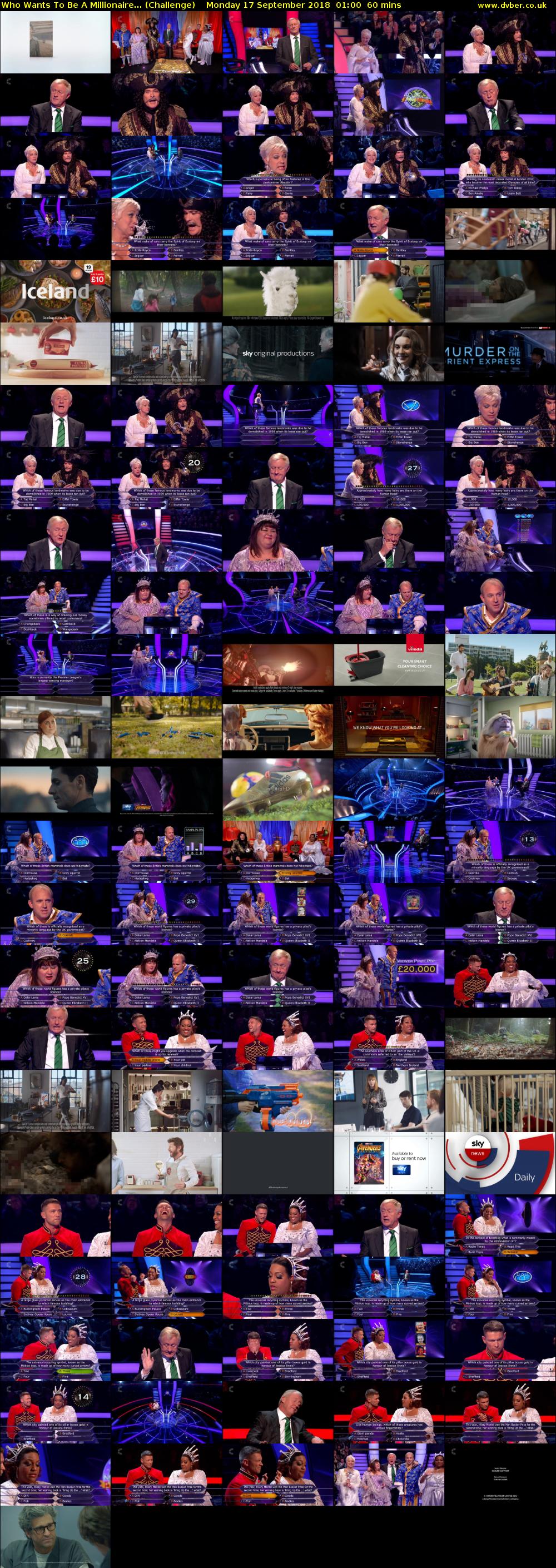 Who Wants To Be A Millionaire... (Challenge) Monday 17 September 2018 01:00 - 02:00