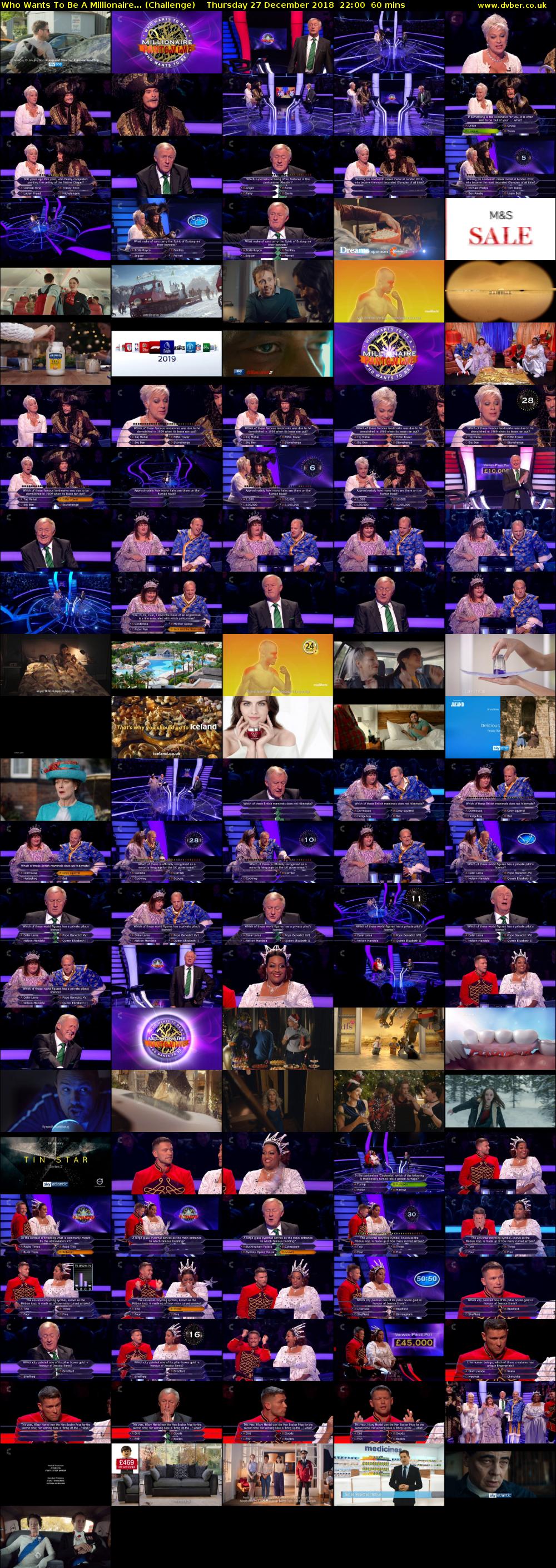 Who Wants To Be A Millionaire... (Challenge) Thursday 27 December 2018 22:00 - 23:00