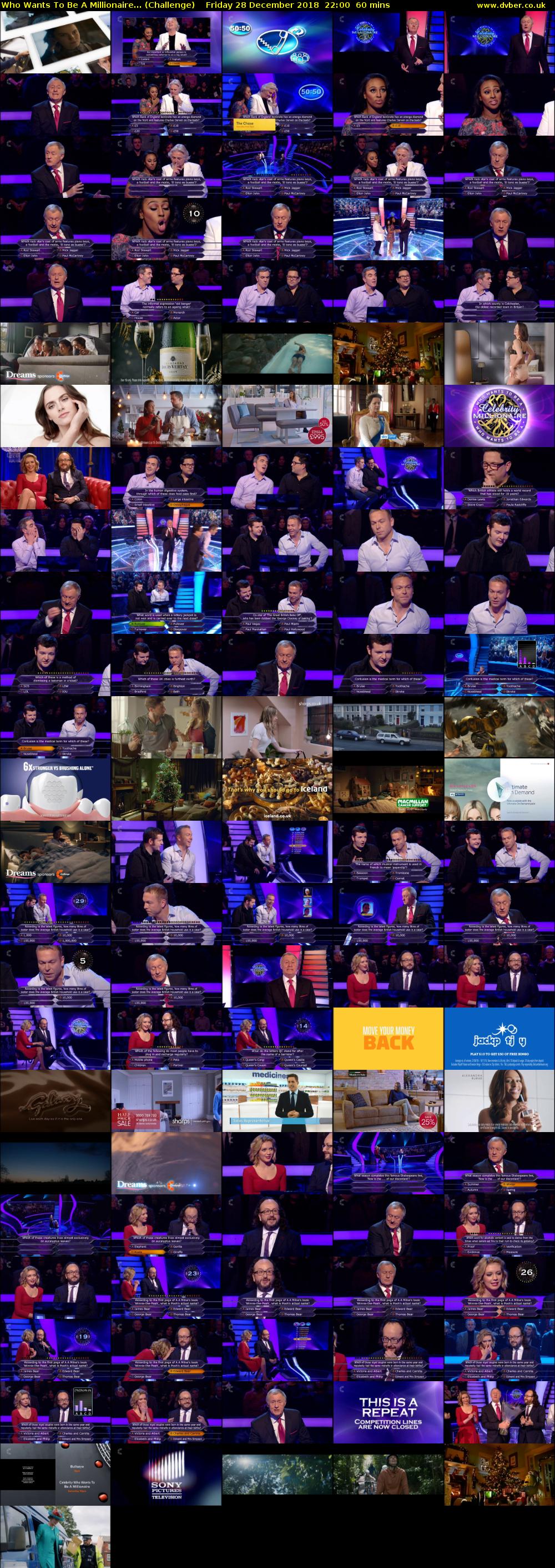 Who Wants To Be A Millionaire... (Challenge) Friday 28 December 2018 22:00 - 23:00