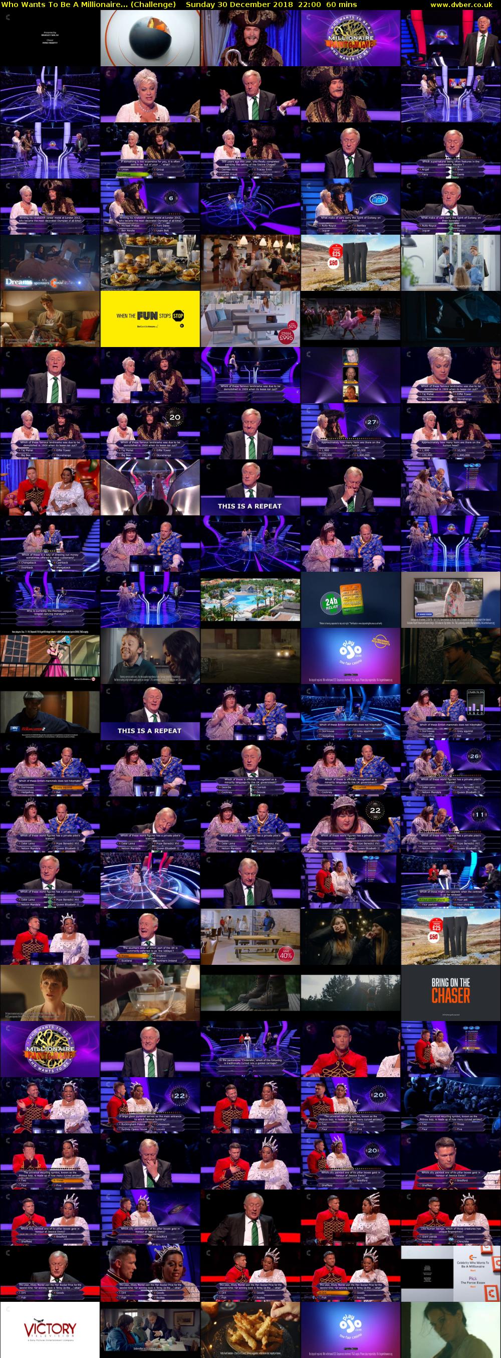 Who Wants To Be A Millionaire... (Challenge) Sunday 30 December 2018 22:00 - 23:00