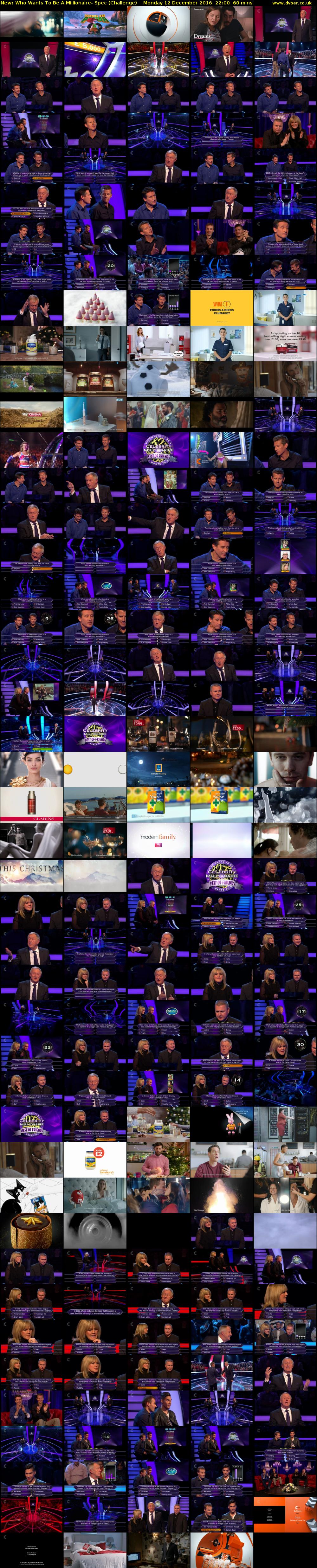 Who Wants To Be A Millionaire- Spec (Challenge) Monday 12 December 2016 22:00 - 23:00