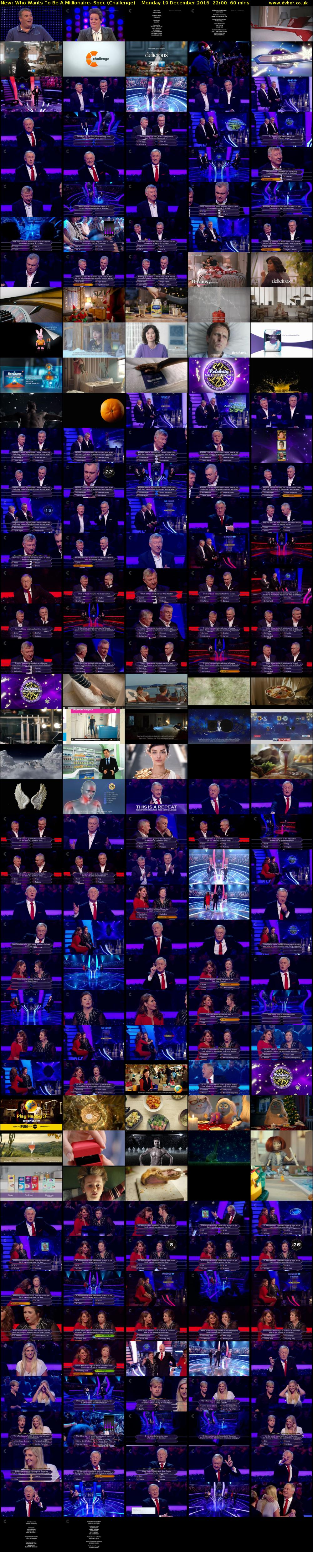 Who Wants To Be A Millionaire- Spec (Challenge) Monday 19 December 2016 22:00 - 23:00