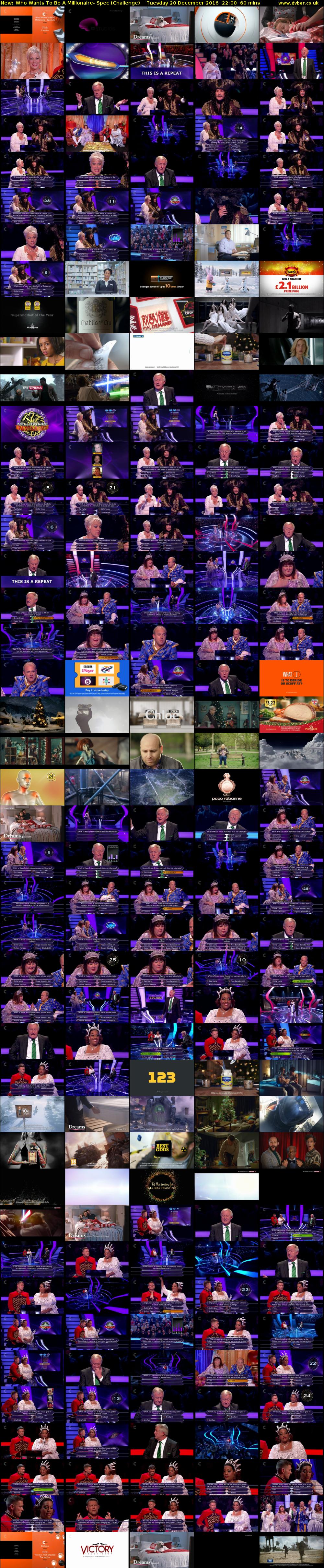 Who Wants To Be A Millionaire- Spec (Challenge) Tuesday 20 December 2016 22:00 - 23:00