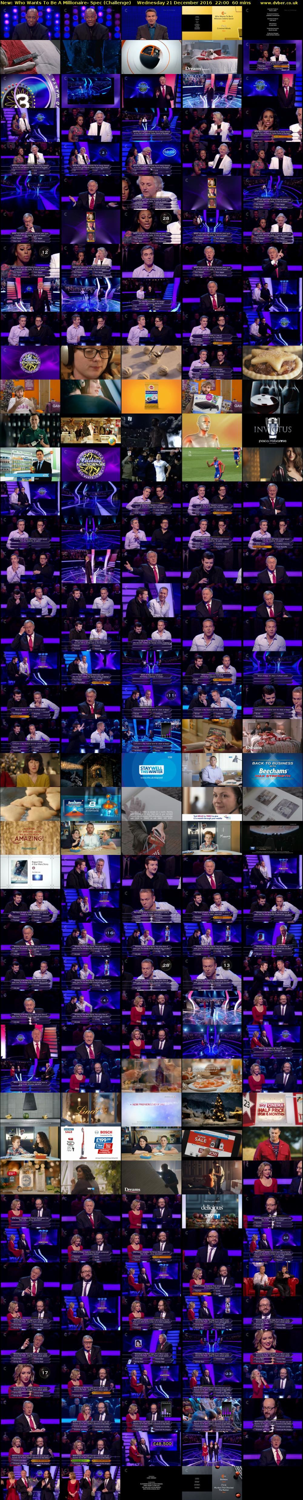 Who Wants To Be A Millionaire- Spec (Challenge) Wednesday 21 December 2016 22:00 - 23:00