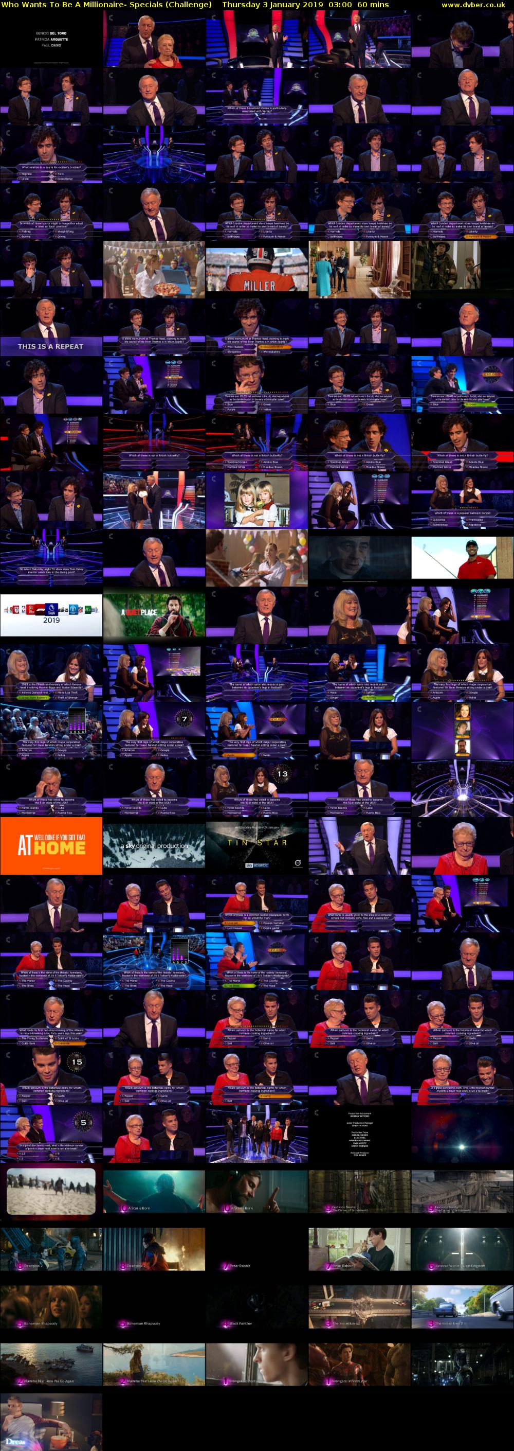 Who Wants To Be A Millionaire- Specials (Challenge) Thursday 3 January 2019 03:00 - 04:00