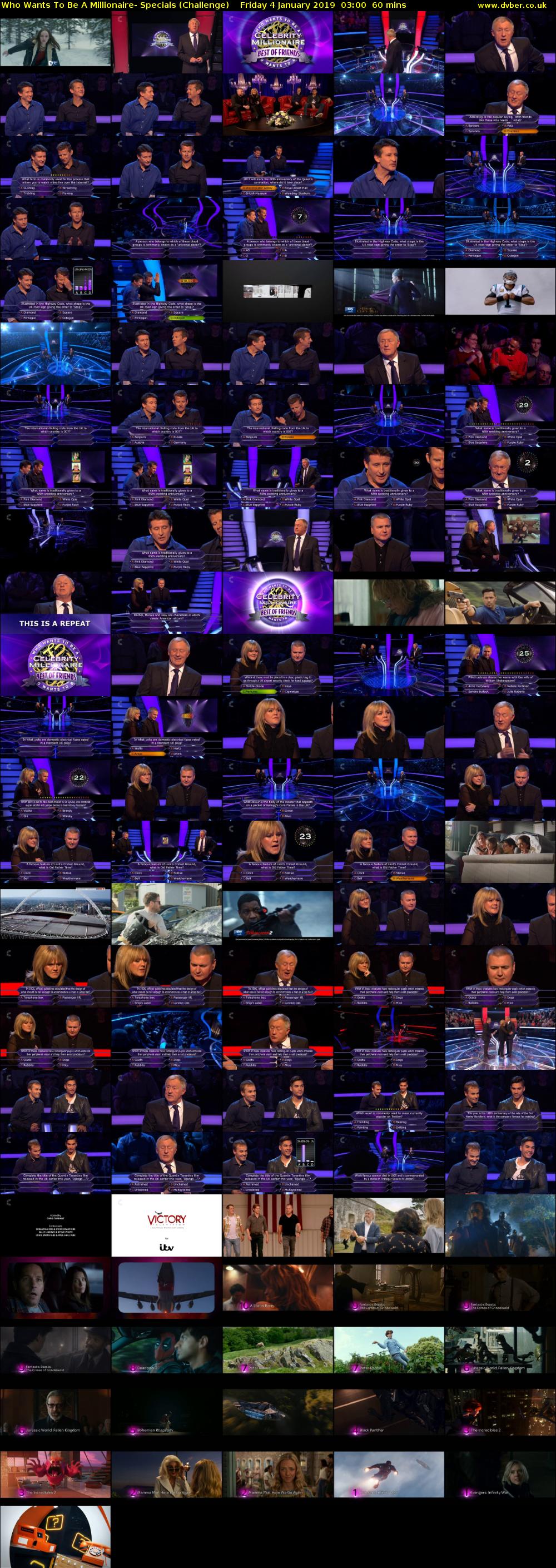 Who Wants To Be A Millionaire- Specials (Challenge) Friday 4 January 2019 03:00 - 04:00