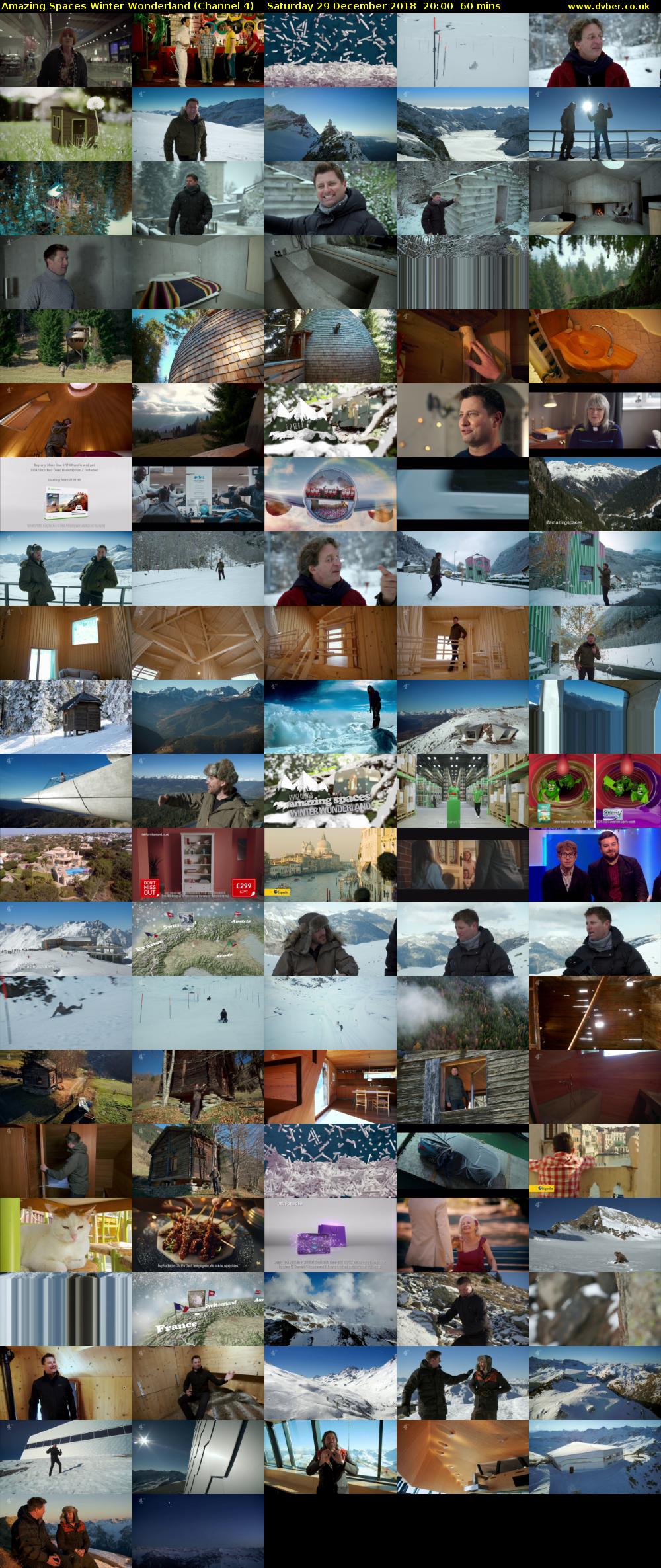 Amazing Spaces Winter Wonderland (Channel 4) Saturday 29 December 2018 20:00 - 21:00