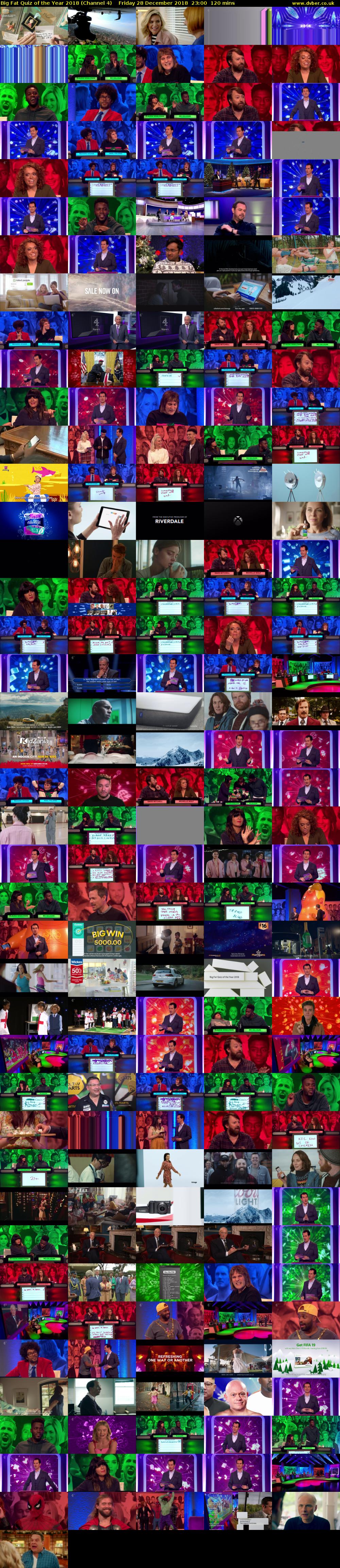 Big Fat Quiz of the Year 2018 (Channel 4) Friday 28 December 2018 23:00 - 01:00