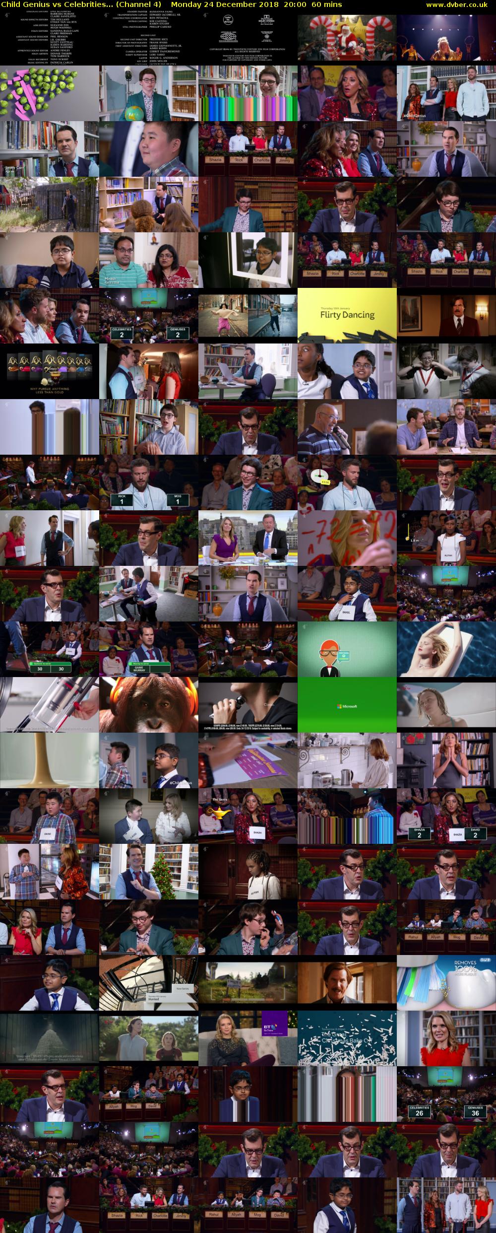 Child Genius vs Celebrities... (Channel 4) Monday 24 December 2018 20:00 - 21:00