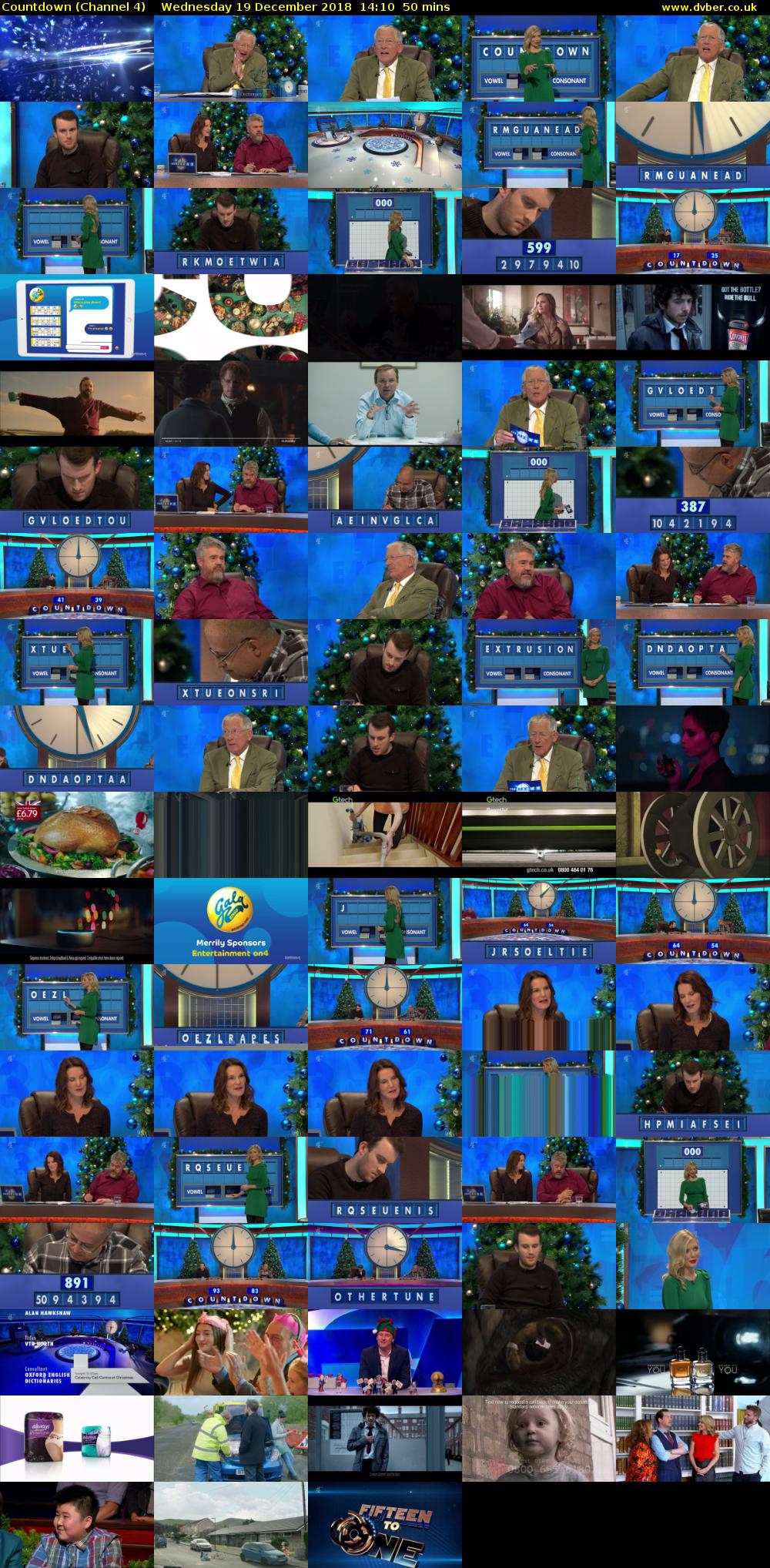 Countdown (Channel 4) Wednesday 19 December 2018 14:10 - 15:00