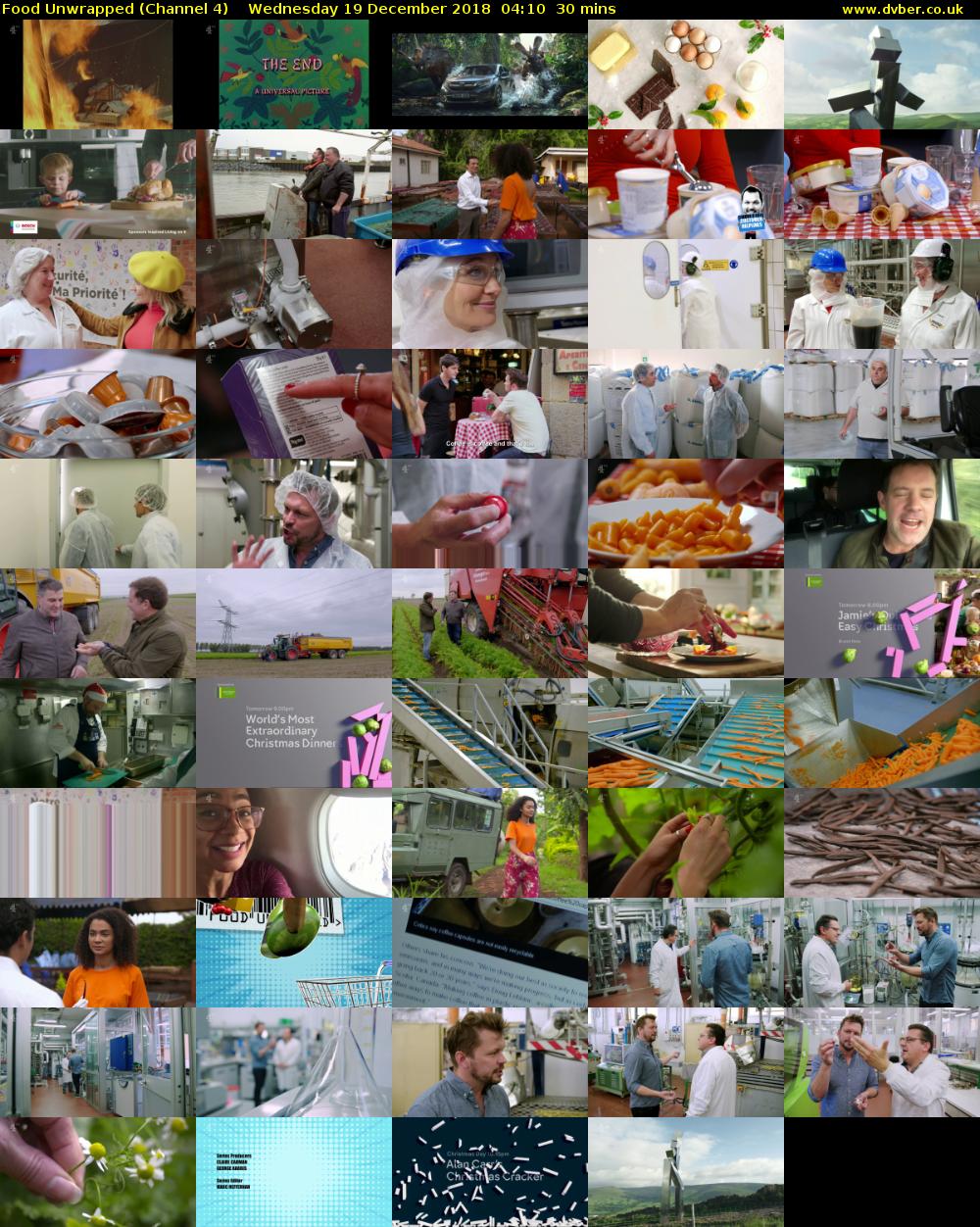Food Unwrapped (Channel 4) Wednesday 19 December 2018 04:10 - 04:40