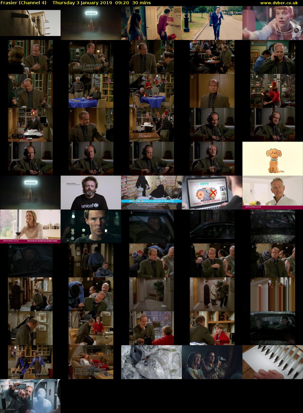 Frasier (Channel 4) Thursday 3 January 2019 09:20 - 09:50
