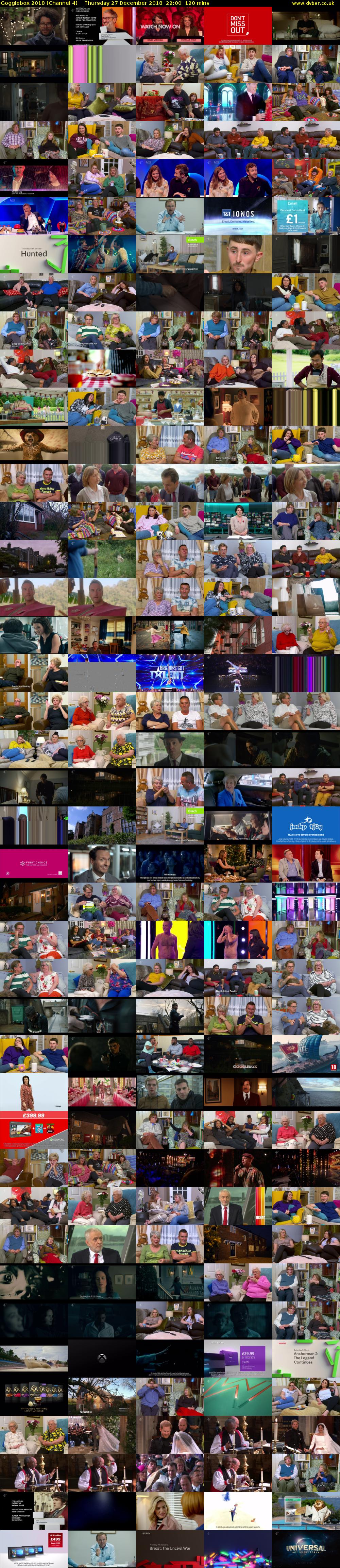 Gogglebox 2018 (Channel 4) Thursday 27 December 2018 22:00 - 00:00