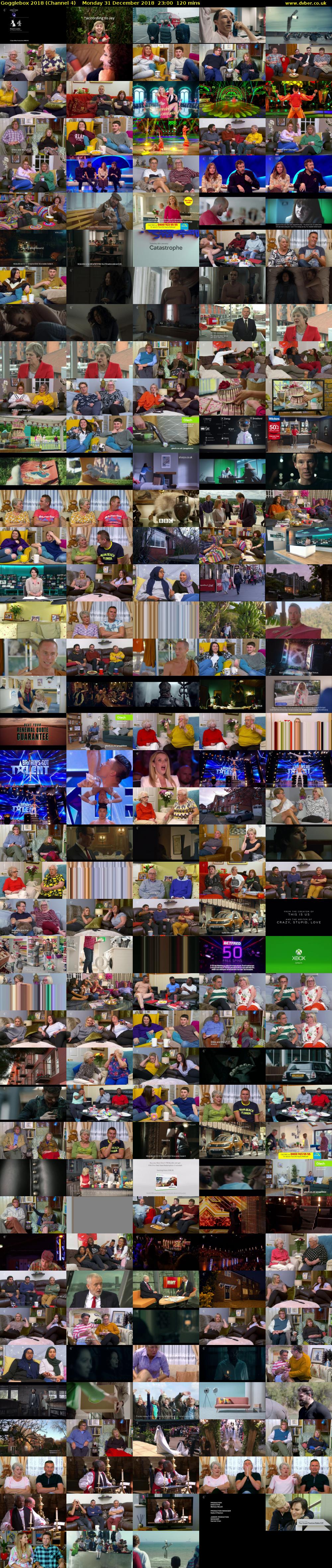 Gogglebox 2018 (Channel 4) Monday 31 December 2018 23:00 - 01:00