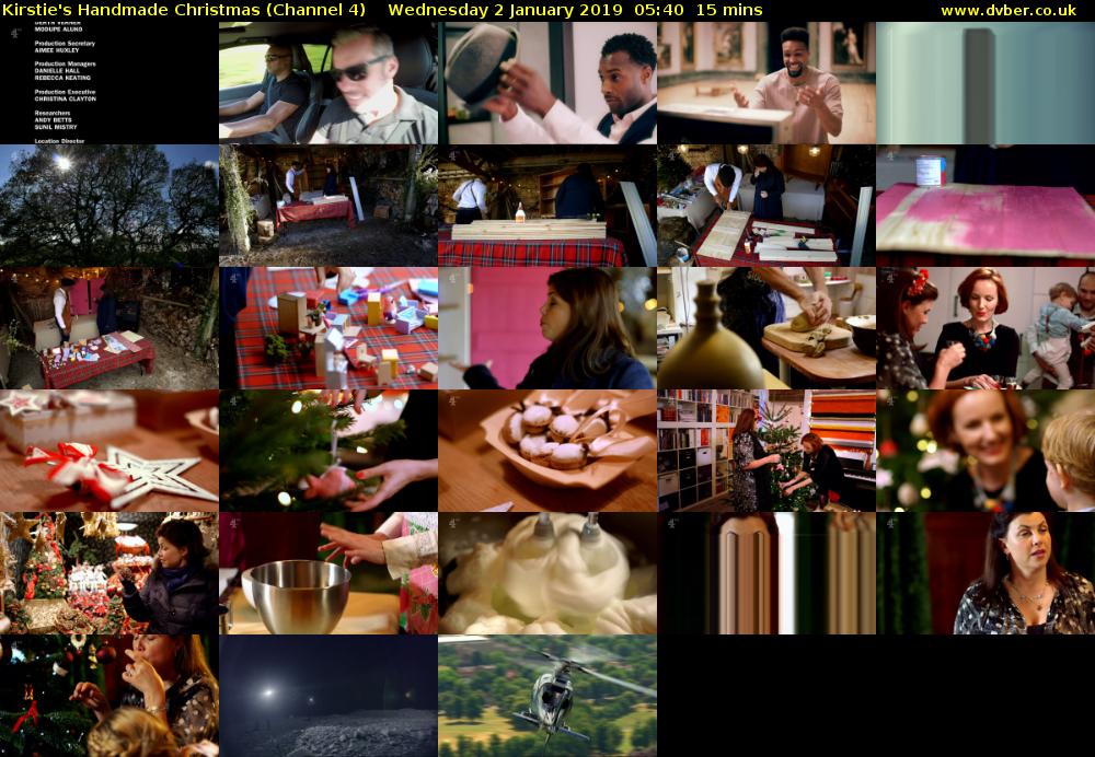 Kirstie's Handmade Christmas (Channel 4) Wednesday 2 January 2019 05:40 - 05:55