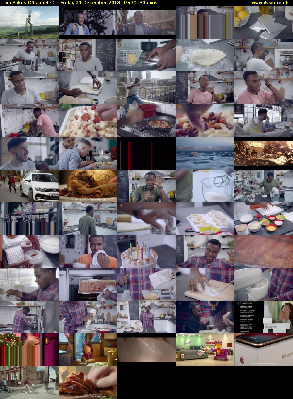 Liam Bakes (Channel 4) Friday 21 December 2018 19:30 - 20:00