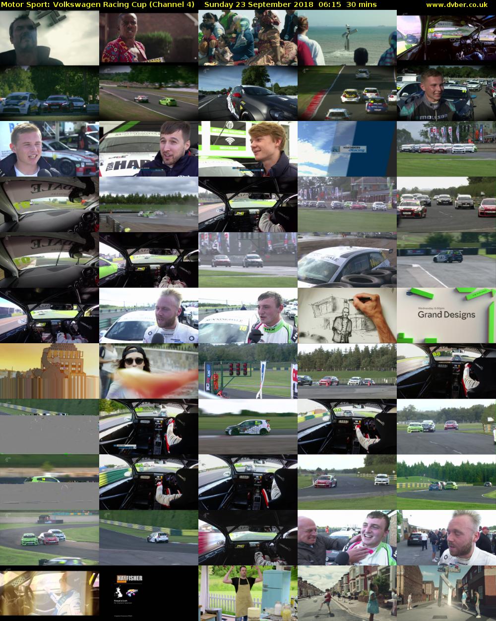 Motor Sport: Volkswagen Racing Cup (Channel 4) Sunday 23 September 2018 06:15 - 06:45