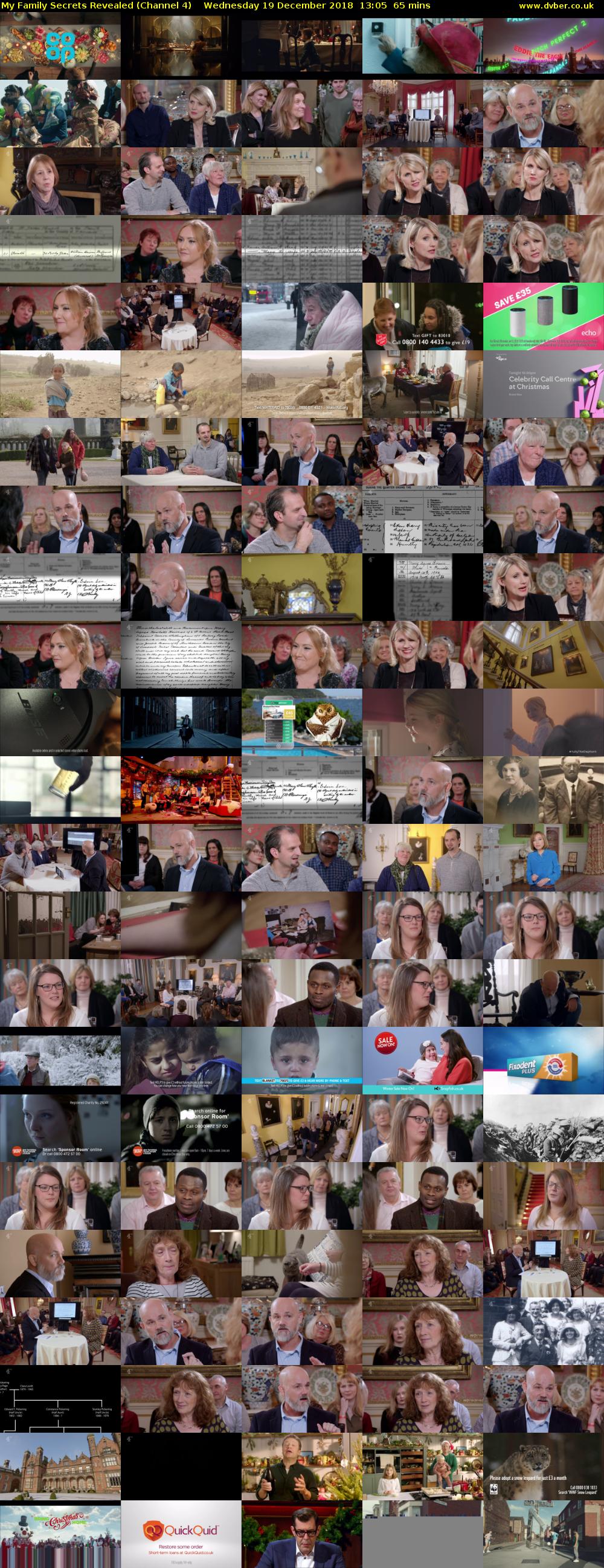 My Family Secrets Revealed (Channel 4) Wednesday 19 December 2018 13:05 - 14:10