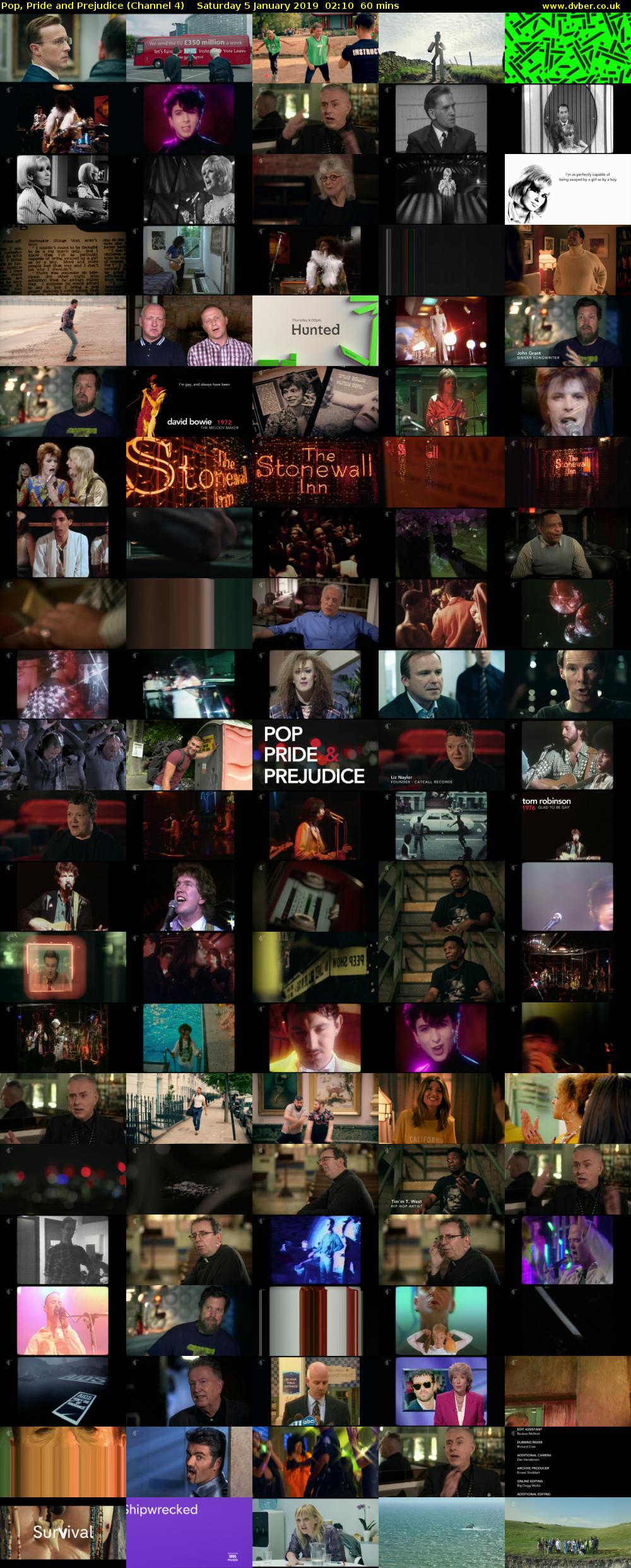 Pop, Pride and Prejudice (Channel 4) Saturday 5 January 2019 02:10 - 03:10