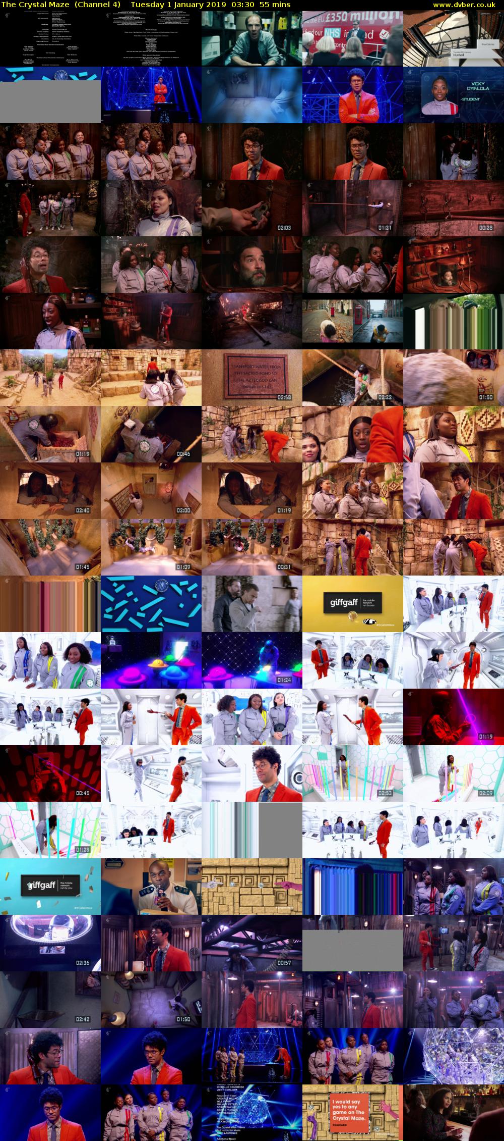 The Crystal Maze  (Channel 4) Tuesday 1 January 2019 03:30 - 04:25