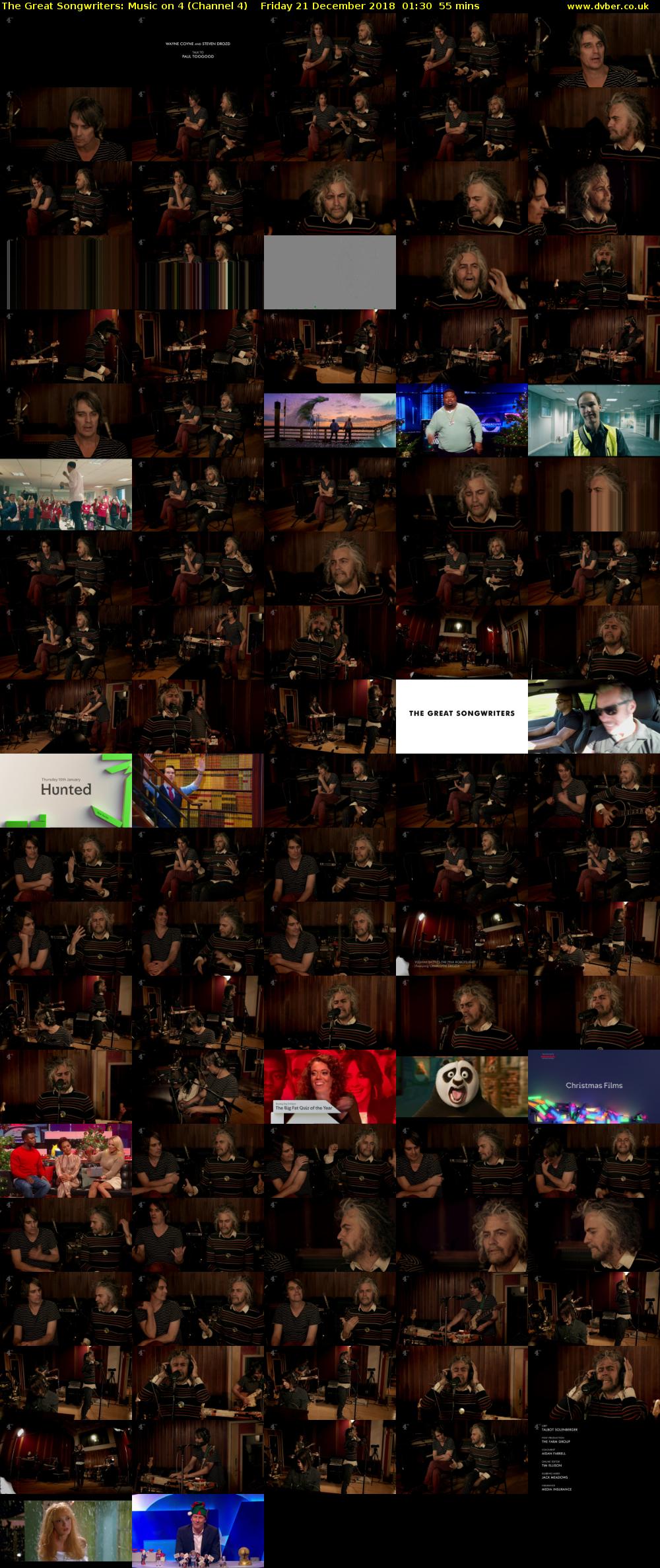 The Great Songwriters: Music on 4 (Channel 4) Friday 21 December 2018 01:30 - 02:25