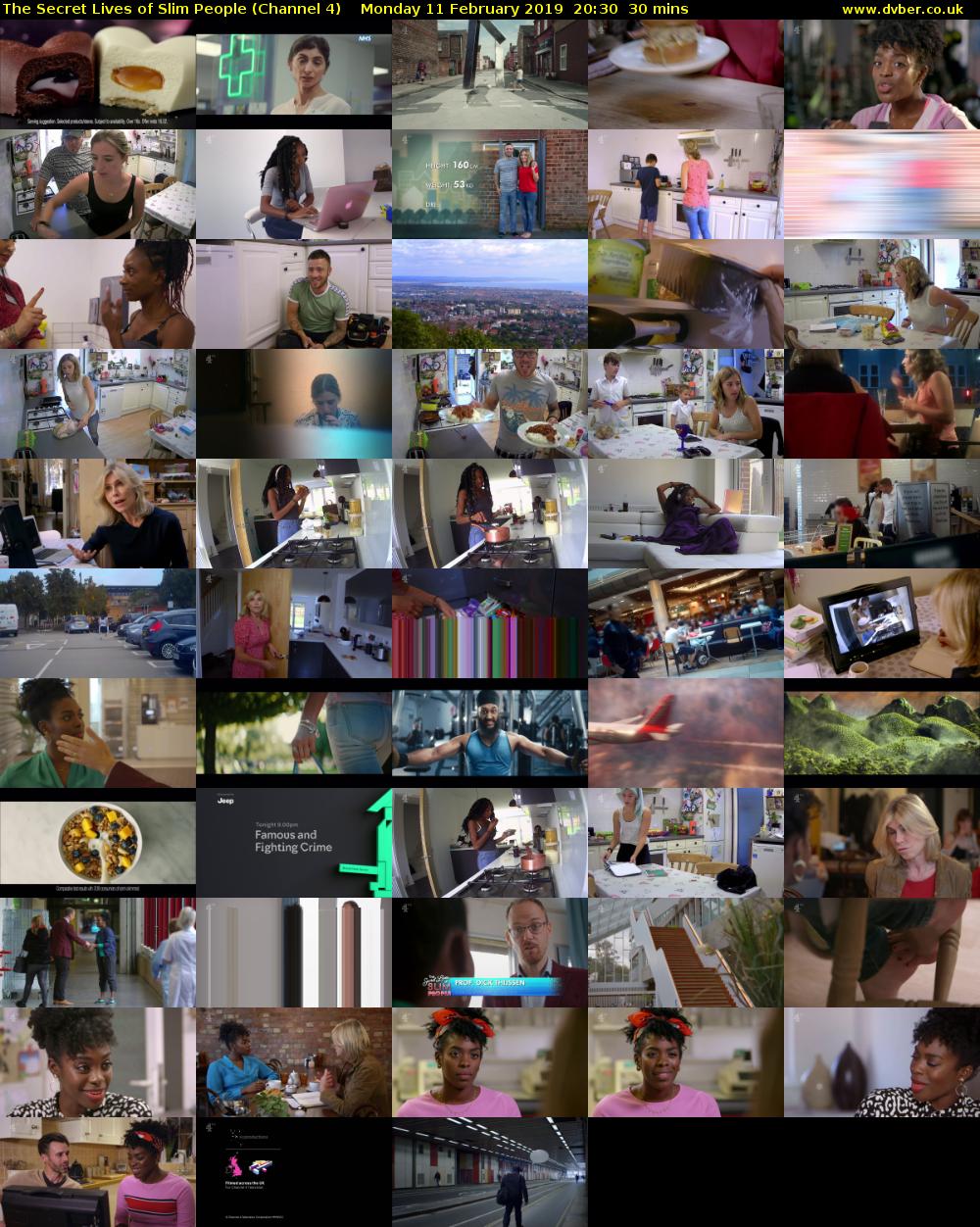 The Secret Lives of Slim People (Channel 4) Monday 11 February 2019 20:30 - 21:00