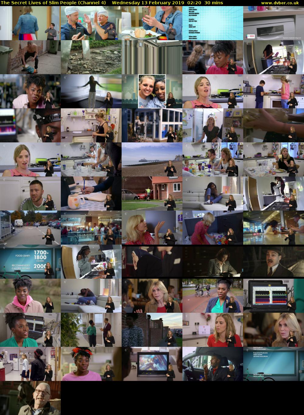 The Secret Lives of Slim People (Channel 4) Wednesday 13 February 2019 02:20 - 02:50