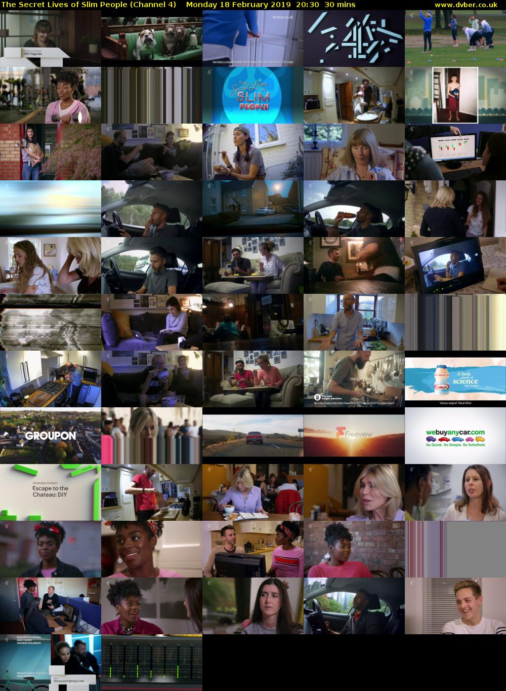 The Secret Lives of Slim People (Channel 4) Monday 18 February 2019 20:30 - 21:00