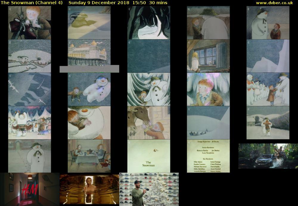 The Snowman (Channel 4) Sunday 9 December 2018 15:50 - 16:20