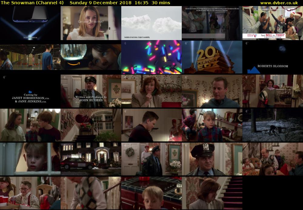 The Snowman (Channel 4) Sunday 9 December 2018 16:35 - 17:05