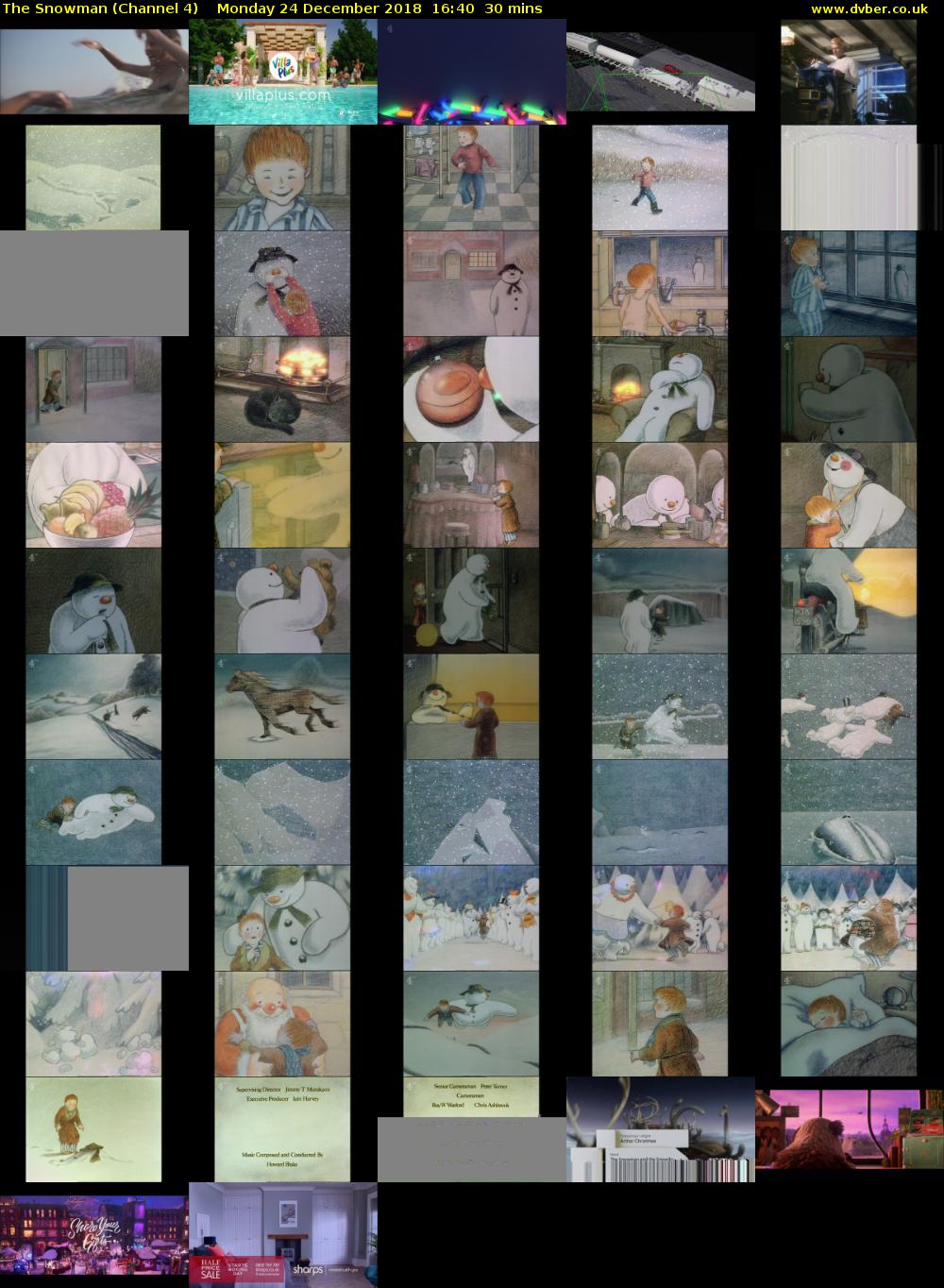 The Snowman (Channel 4) Monday 24 December 2018 16:40 - 17:10