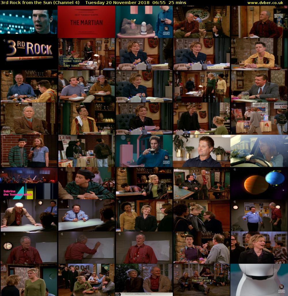 3rd Rock from the Sun (Channel 4) Tuesday 20 November 2018 06:55 - 07:20