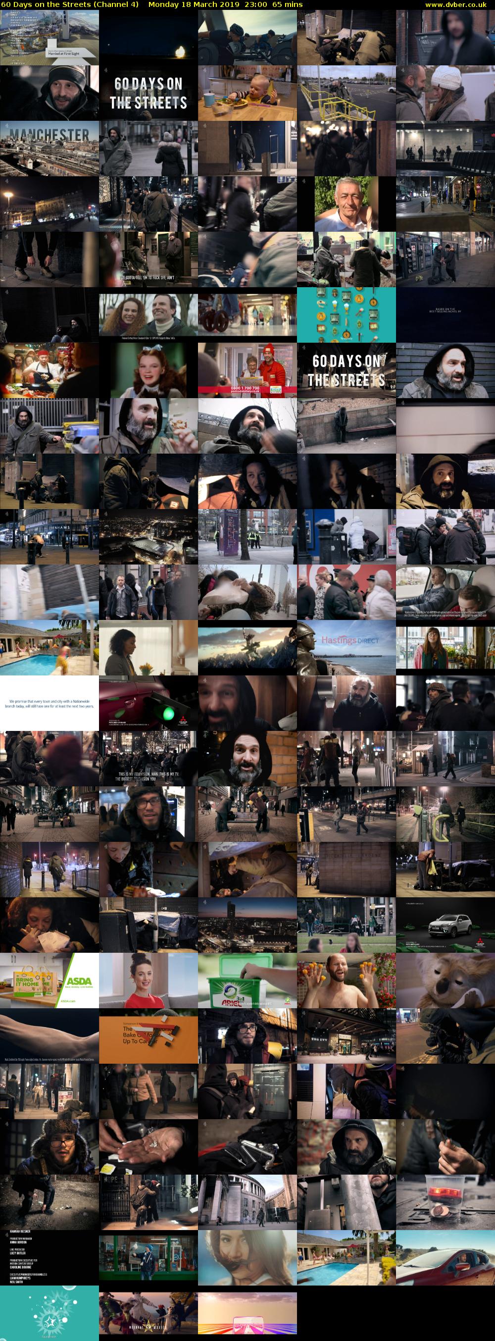 60 Days on the Streets (Channel 4) Monday 18 March 2019 23:00 - 00:05