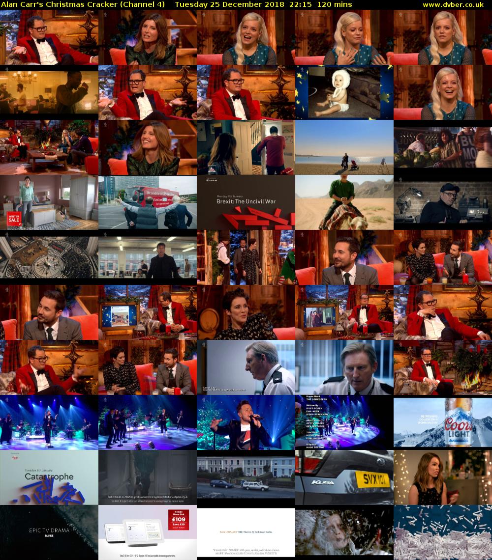 Alan Carr's Christmas Cracker (Channel 4) Tuesday 25 December 2018 22:15 - 00:15