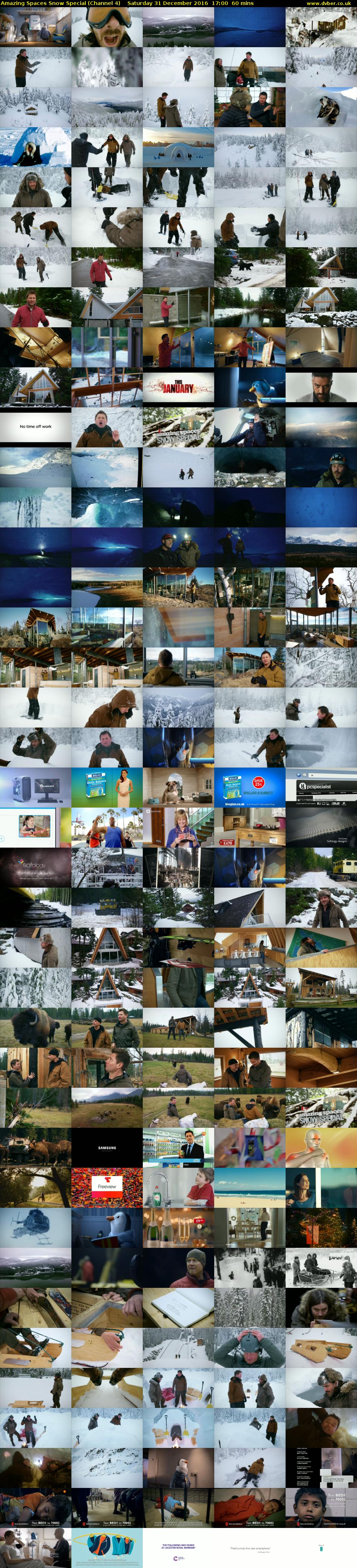 Amazing Spaces Snow Special (Channel 4) Saturday 31 December 2016 17:00 - 18:00