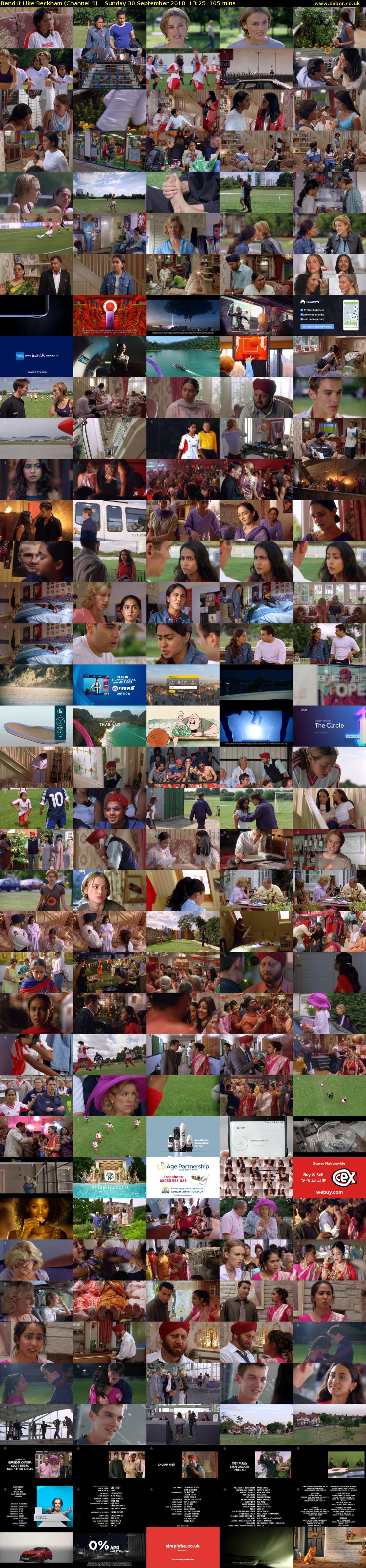 Bend It Like Beckham (Channel 4) Sunday 30 September 2018 13:25 - 15:10