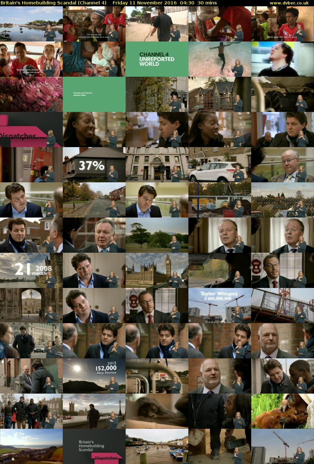 Britain's Homebuilding Scandal (Channel 4) Friday 11 November 2016 04:30 - 05:00