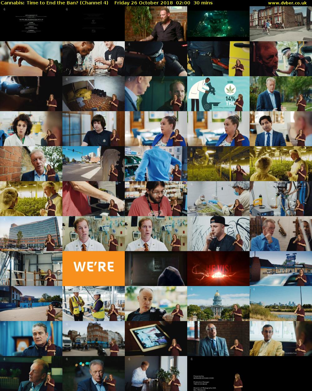 Cannabis: Time to End the Ban? (Channel 4) Friday 26 October 2018 02:00 - 02:30