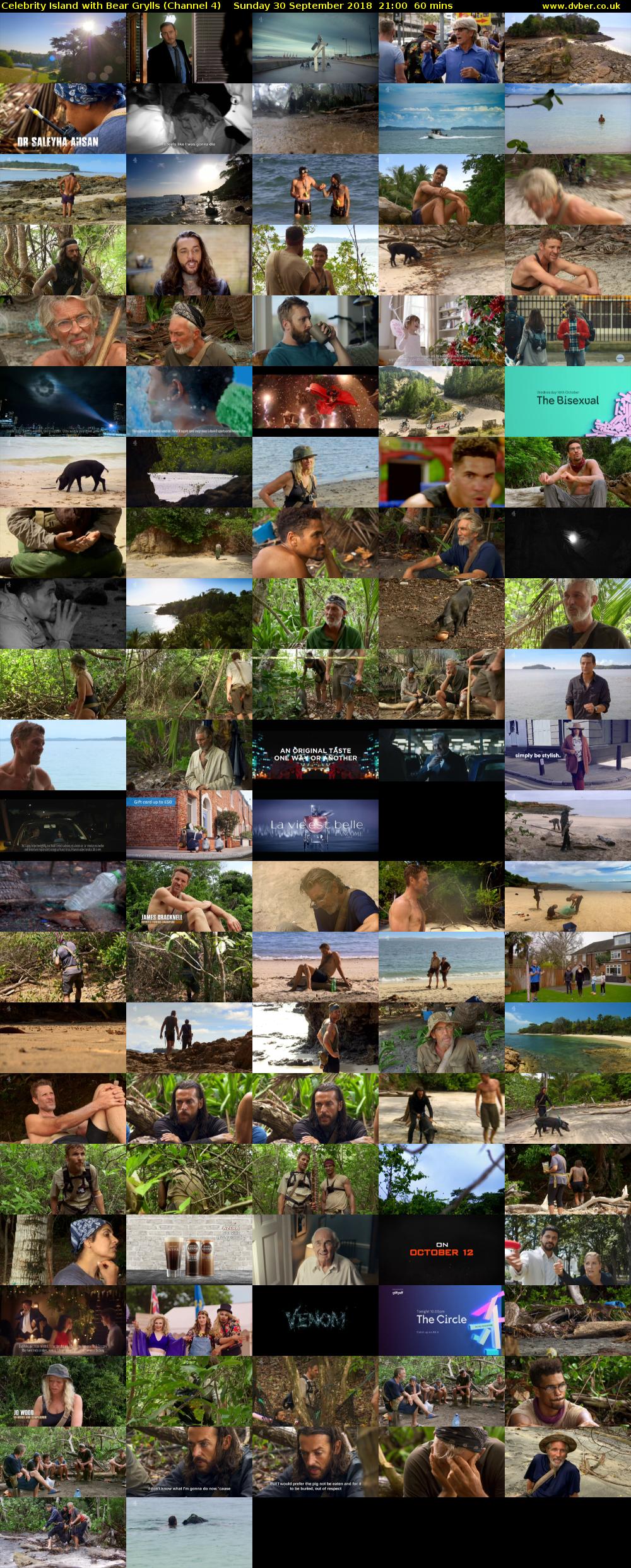 Celebrity Island with Bear Grylls (Channel 4) Sunday 30 September 2018 21:00 - 22:00