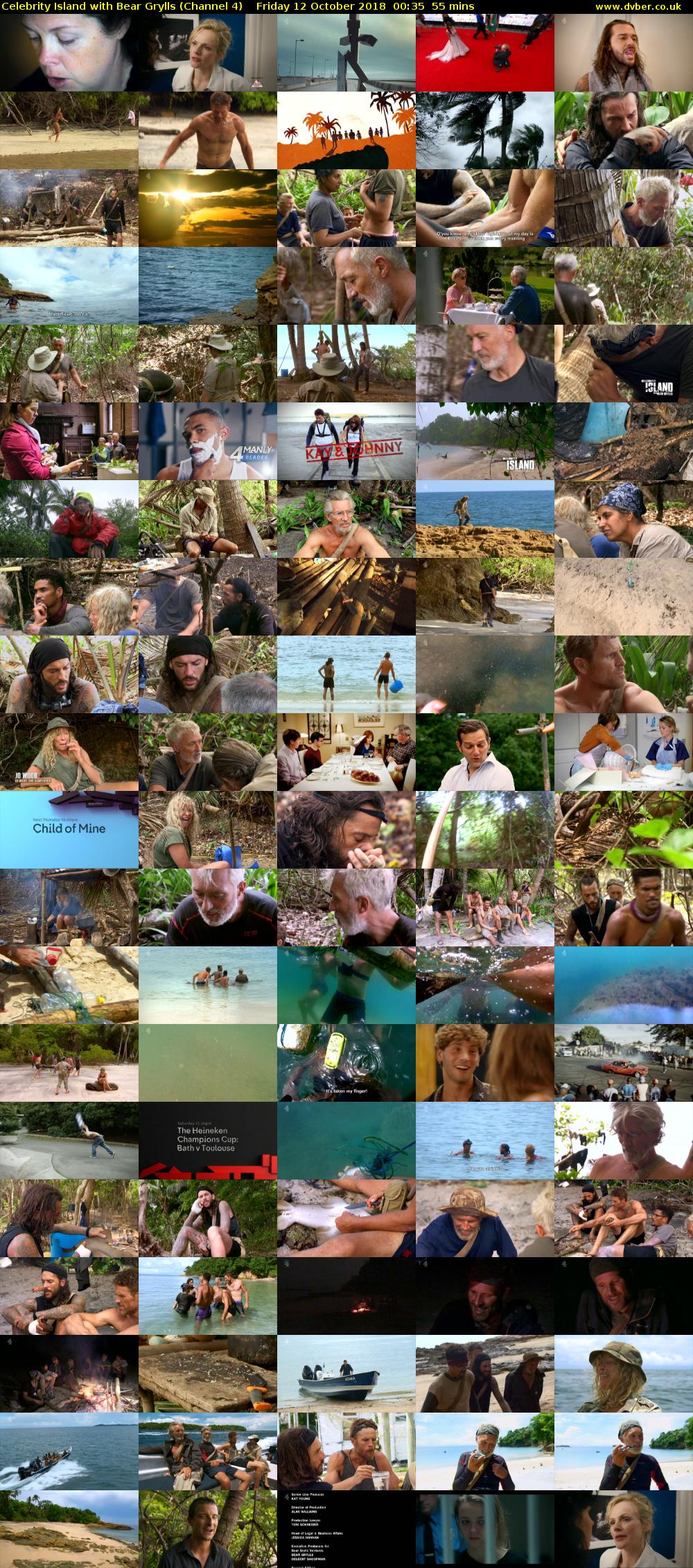 Celebrity Island with Bear Grylls (Channel 4) Friday 12 October 2018 00:35 - 01:30