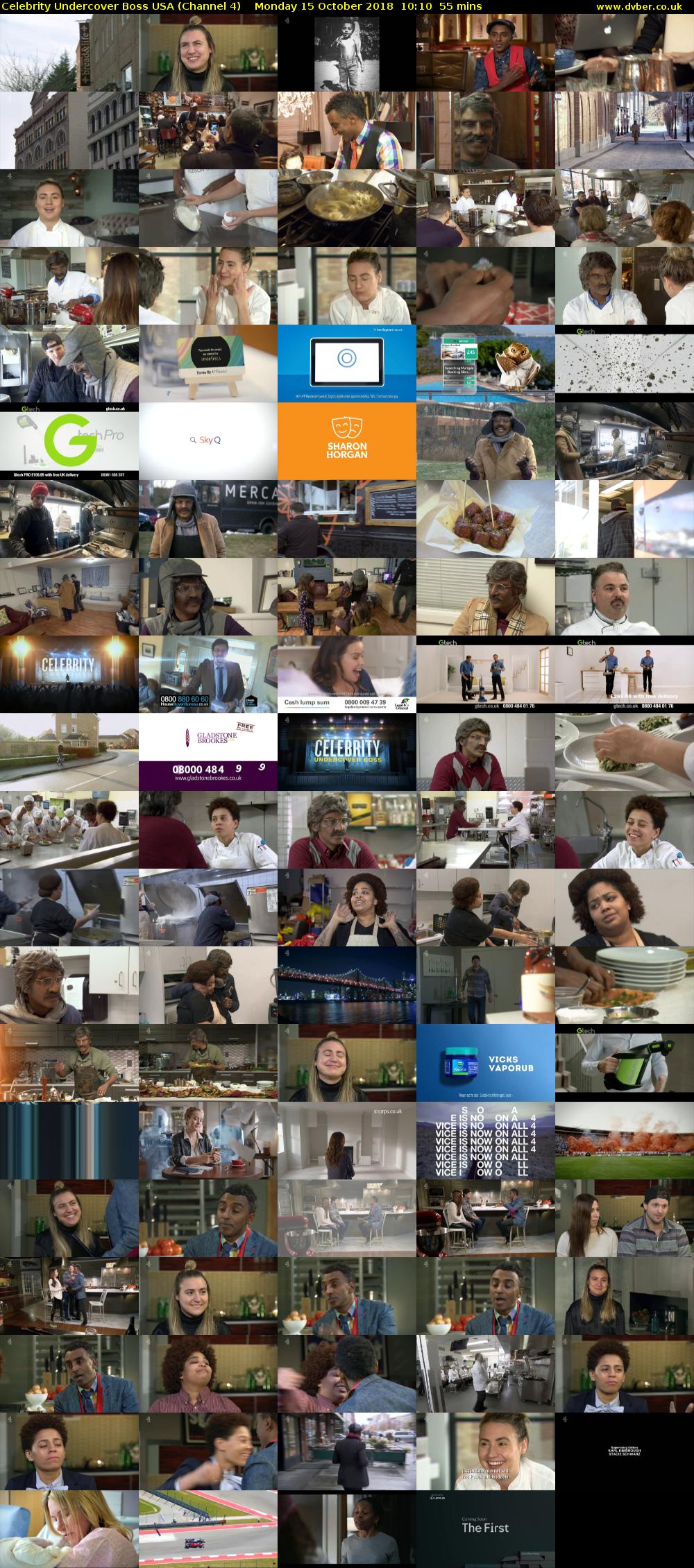 Celebrity Undercover Boss USA (Channel 4) Monday 15 October 2018 10:10 - 11:05