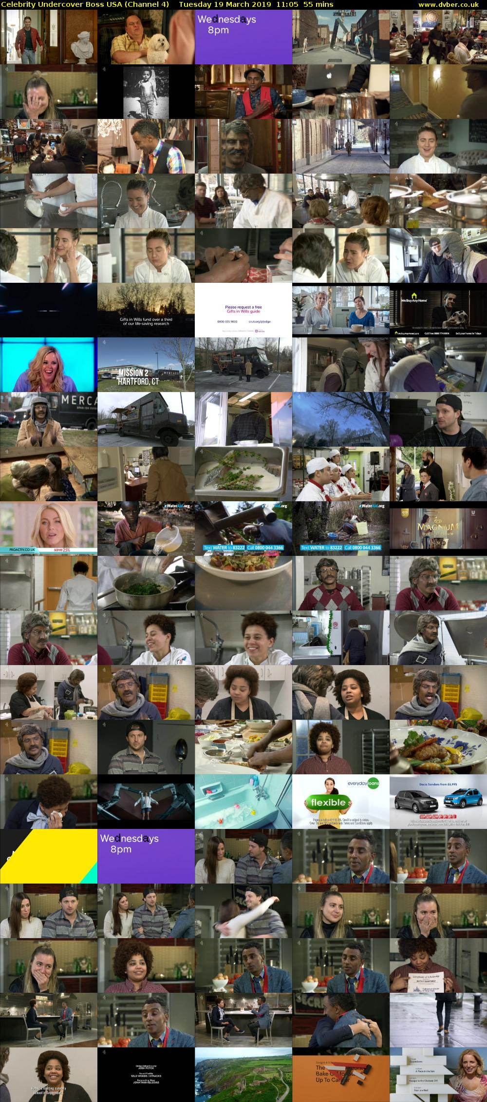 Celebrity Undercover Boss USA (Channel 4) Tuesday 19 March 2019 11:05 - 12:00