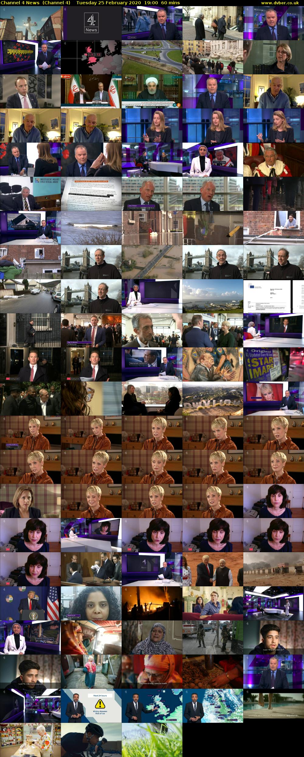 Channel 4 News  (Channel 4) Tuesday 25 February 2020 19:00 - 20:00
