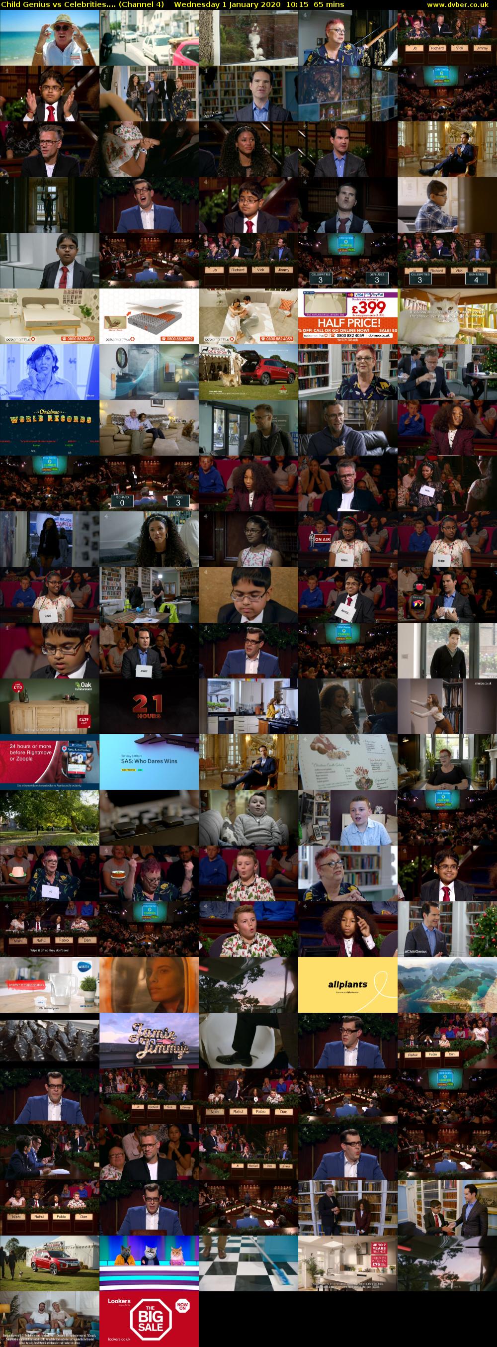Child Genius vs Celebrities.... (Channel 4) Wednesday 1 January 2020 10:15 - 11:20