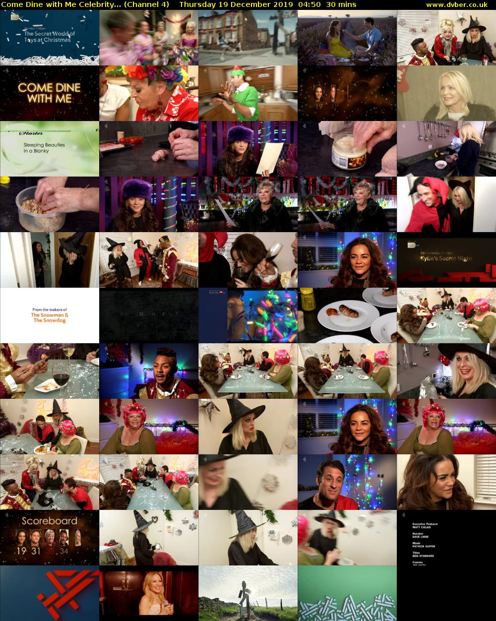 Come Dine with Me Celebrity... (Channel 4) Thursday 19 December 2019 04:50 - 05:20